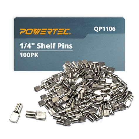 1 4 inch steel pins for adjustable cabinets|POWERTEC QP1106 1/4 Inch Shelf Pegs 100 pcs, .